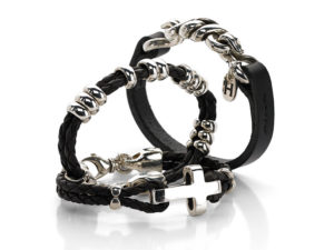 Leather and Silver Bracelets