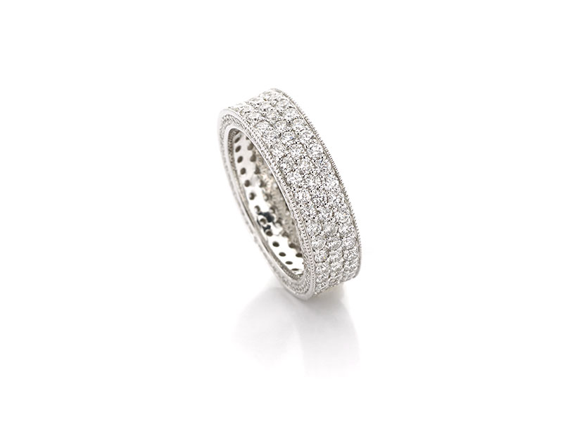 Three Sided Pave Eternity Band